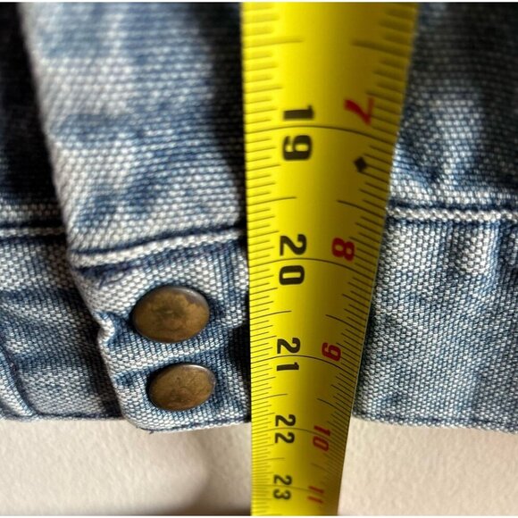 Lee Men Sleeve Less With Collar Front Button Closure Vintage Jeans Vest Blue Siz - Picture 3 of 6